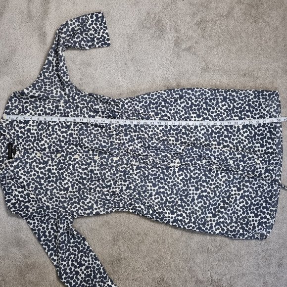 Banana Republic Long-Sleeve Dot-Print Shirt Dress Size M - Picture 14 of 16